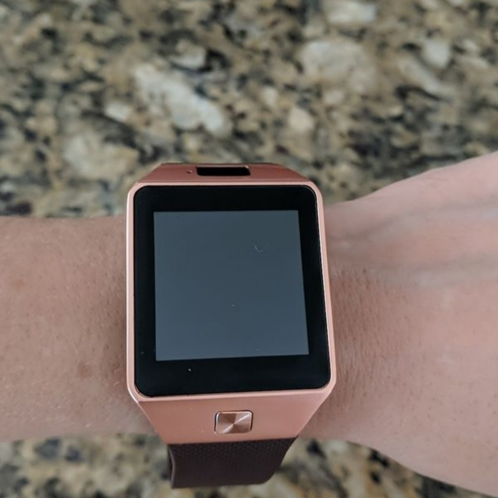 Rose Gold and Brown Smart Watch